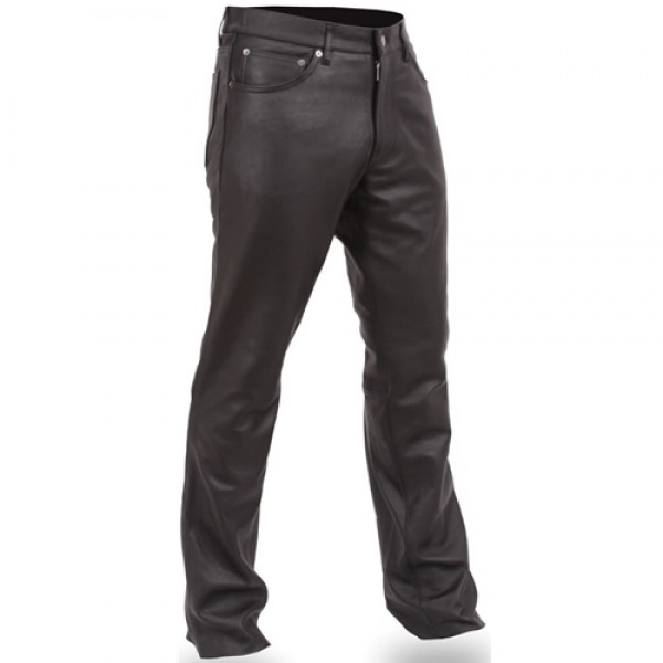 Men's Black Leather Motorcycle Pants